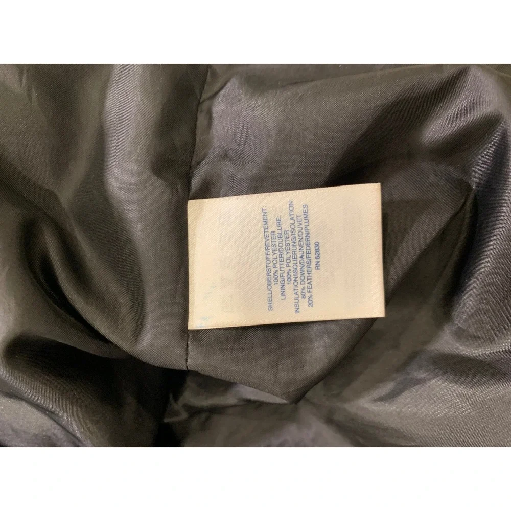 Lands End Womens 2X Puffer Jacket Black Gray Tweed Print Down Filled Quilted Zip - Picture 4 of 7